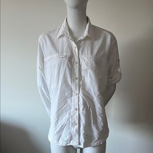 Mountain Hardwear White Button-Up Shirt Size 10